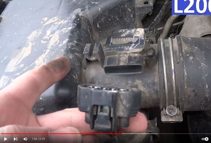 maf sensor location L200 2.5 KB4T