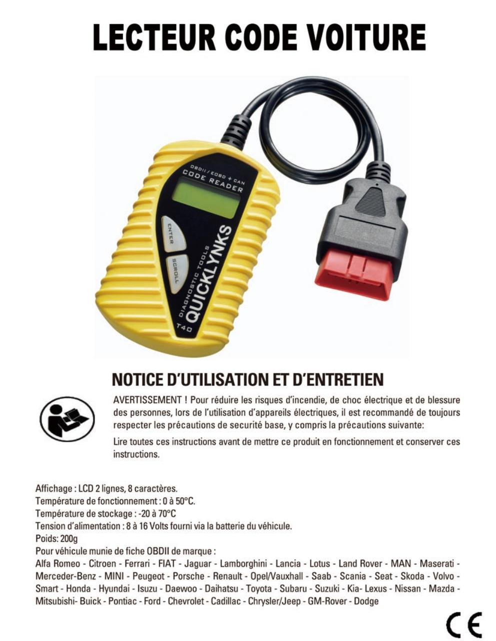 lecteur obd2 - Motorisations , puces, boitiers - Pickup-Mania